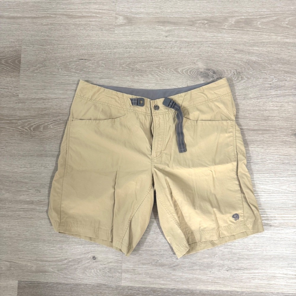 Mountain Hardwear Hiking Shorts Womens 12‎ Tan Khaki Nylon Belted OL3404
